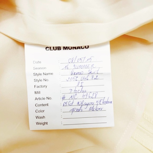 Club Monaco Blush colored pencil skirt Front & Back Slit SZ6 - Picture 5 of 6